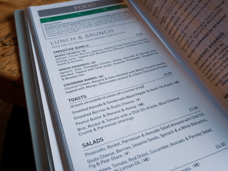Oxford Wine Cafe menu brunch